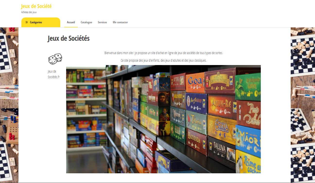 Site WordPress catalogue : Jeux de sociétés